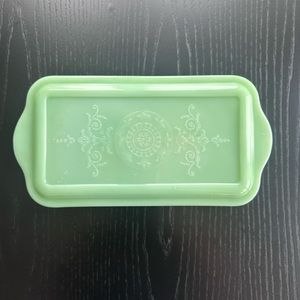 Vtg Anchor Hocking Fire King Jadeite Jadite Philbe Refrigerator Dish With Lid